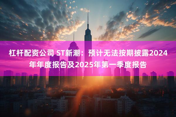 杠杆配资公司 ST新潮：预计无法按期披露2024年年度报告及2025年第一季度报告
